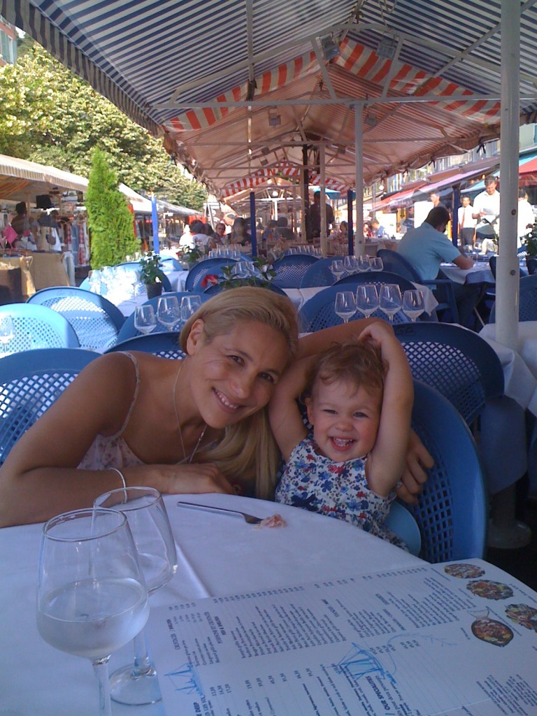 With Bells in Nice, France. We had a lot of fun together. She's a great kid.